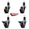 Service Caster 3'' Maroon Poly Wheel Swivel 1-5/8'' Expanding Stem Caster Set 2 Brakes, 4PK SCC-EX20S314-PPUB-MRN-2-PLB-2-158 - alternate 2
